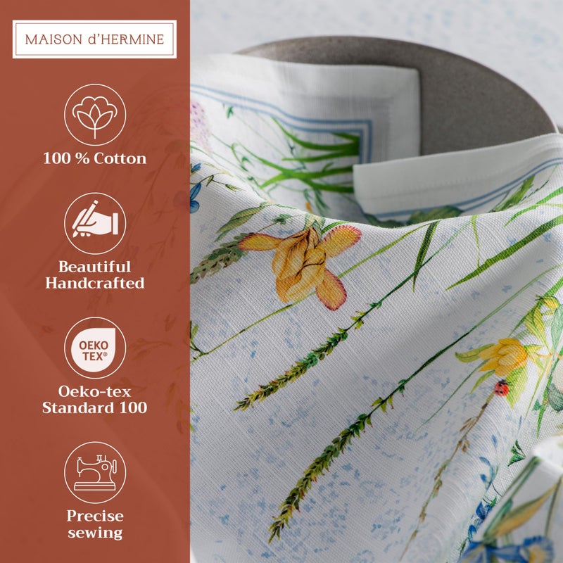 Maison d' Hermine Cloth Napkins Set of 4 100% Cotton Everyday Reusable Square Napkins Cloth Washable, Dinner, Party, Wedding, Restaurant, Spring/Summer (Fleurs De Mai, 20" x 20") - Image 2